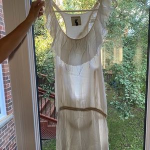 One Teaspoon White Ruffle Cut Out Dress